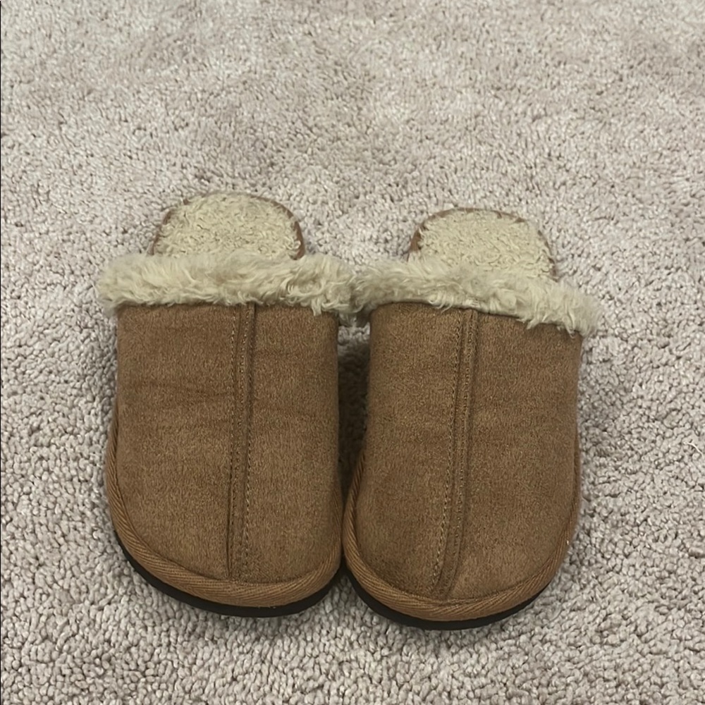 Cozy Tan Kids Slippers